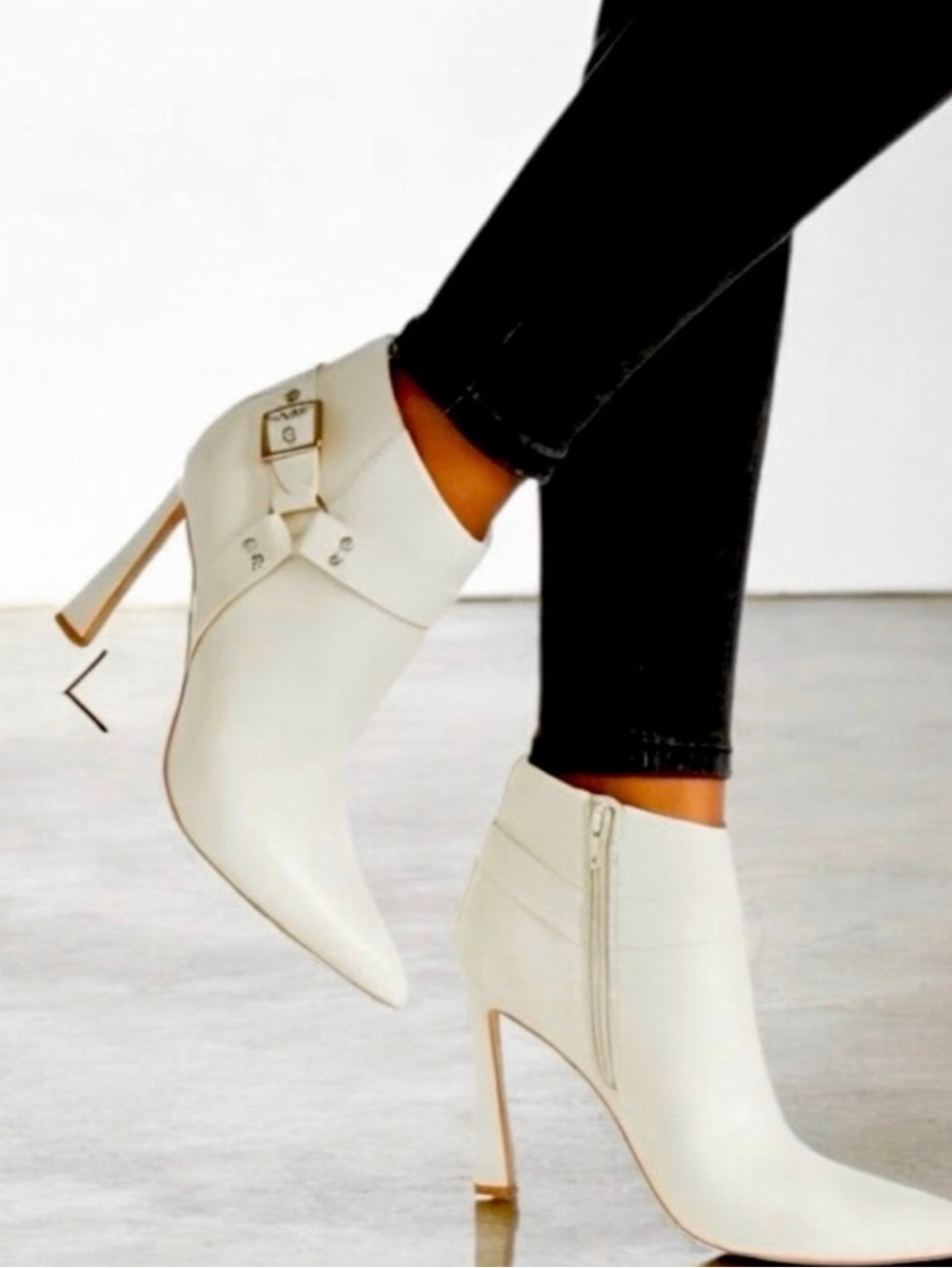 SHOE DAZZLE HENDRIX color Birch Pointed-Toe High-Heel Ankle Boots Size:8.5